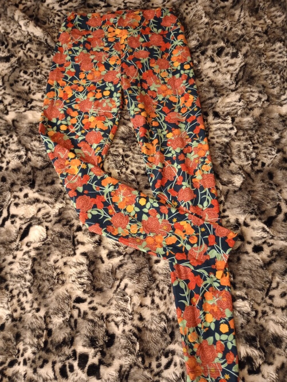 Retro Floral Print Women’s Leggings - Multi Colored Floral